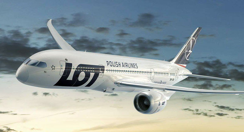 Máy bay của hãng hàng không Ba Lan Polish Airlines. (Nguồn: AP)