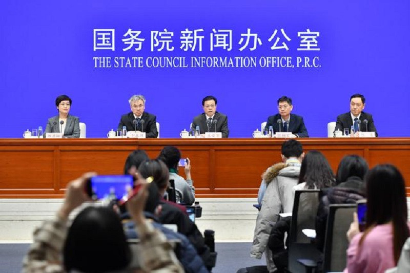 Quang cảnh họp báo của Văn phòng Báo chí Quốc vụ viện Trung Quốc. (Ảnh: Tân Hoa Xã)