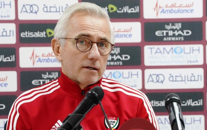 HLV Bert van Marwijk nhấn mạnh mục tiêu toàn thắng của UAE ở các trận còn lại tại vòng loại 2 World Cup 2022 khu vực châu Á. (Ảnh: UAEFA)