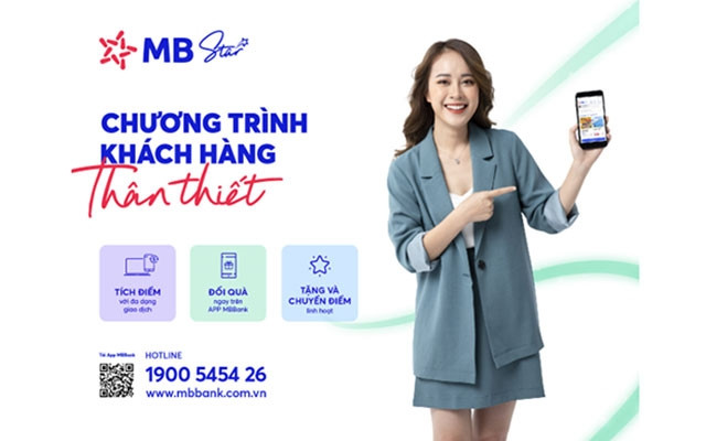 Tích lũy điểm thưởng, nhận nhiều ưu đãi với “MB Star”