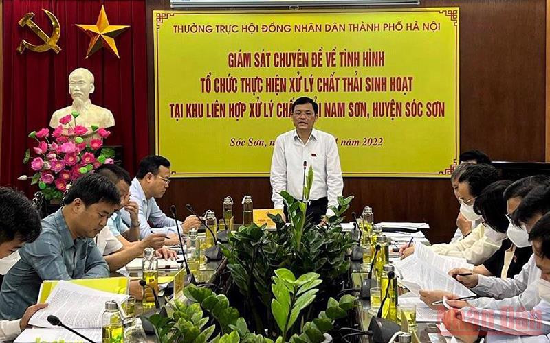 Đoàn giám sát của Thường trực Hội đồng nhân dân thành phố Hà Nội làm việc với huyện Sóc Sơn.