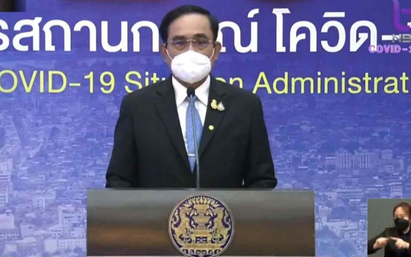 Thủ tướng Thái Lan Prayut Chan-o-cha tại buổi họp báo.