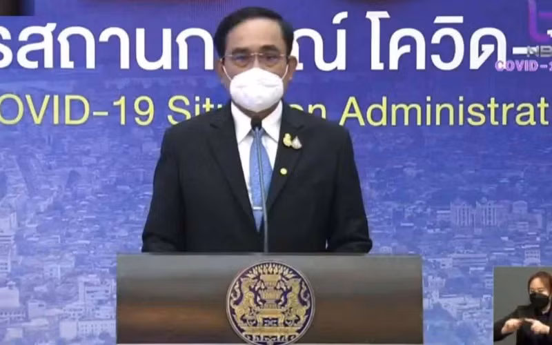 Thủ tướng Thái Lan Prayut Chan-o-cha tại buổi họp báo.