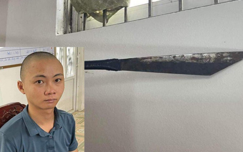 Đối tượng Trịnh Ngọc Hưng và hung khí gây án.