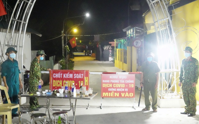 Chốt cách ly phòng dịch tại xã Công Lý, huyện Lý Nhân.