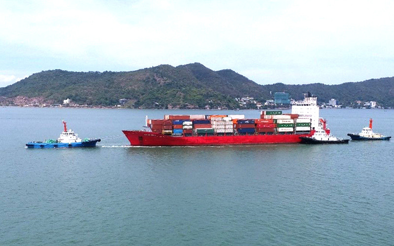 Tàu Sea Tiger lai dắt tàu Hải An tại vùng biển khu vực Bãi Trước (TP Vũng Tàu). Nguồn: Haivanship.com.vn