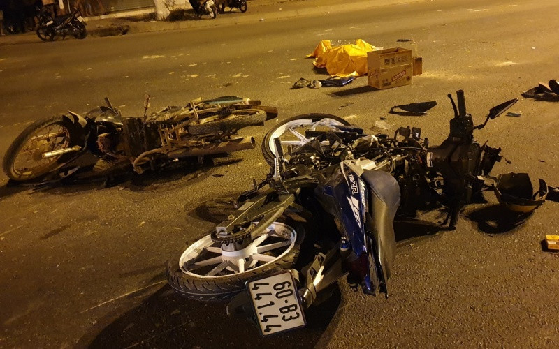 Hiện trường vụ tai nạn giao thông.