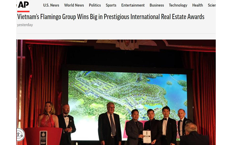 Hãng thông tấn Associated Press đưa tin tập đoàn Flamingo chiến thắng tại IPA 2022.