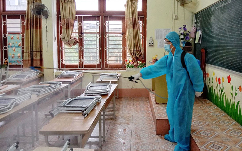 Các trường trên địa bàn TP Thái Nguyên bảo đảm an toàn phòng dịch trước khi đi học trực tiếp trở lại.