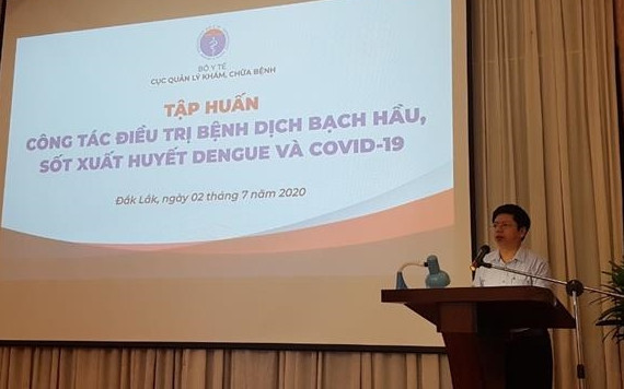 ThS Nguyễn Trọng Khoa, Phó Cục trưởng Cục Quản lý khám, chữa bệnh phát biểu tại buổi tập huấn.