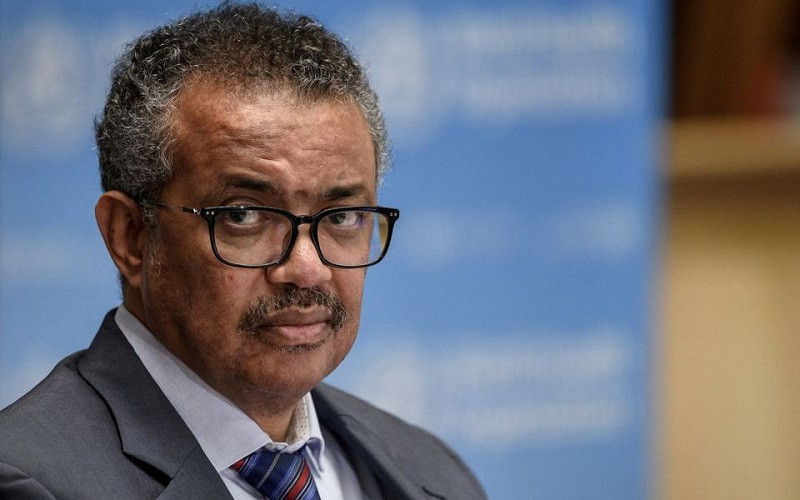 Tổng Giám đốc WHO Tedros Adhanom Ghebreyesus trong 1 buổi họp báo tổ chức tại trụ sở WHO ở Geneva, Thụy Sĩ, ngày 3/7/2020. (Ảnh: Pool/REUTERS)