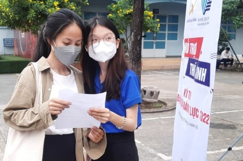 Các thí sinh tham gia kỳ thi đánh giá năng lực đợt 1 năm 2022 do Đại học Quốc gia Thành phố Hồ Chí Minh tổ chức.