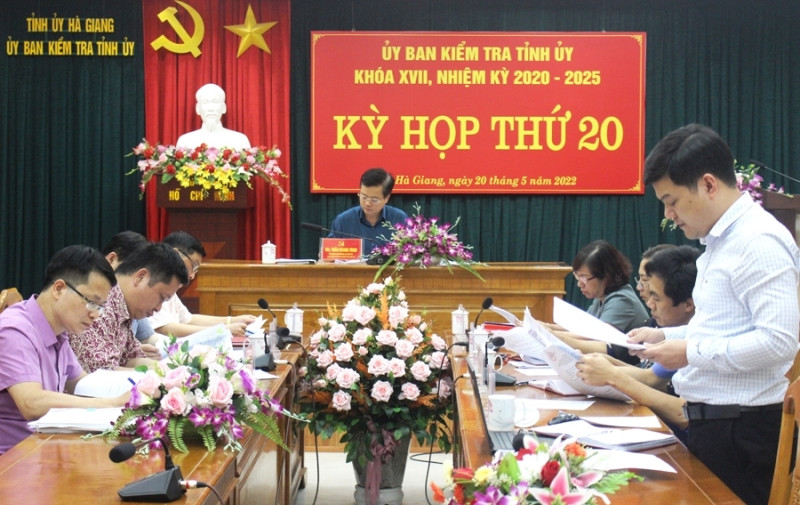 Phiên họp thứ 20 Ủy ban Kiểm tra Tỉnh ủy hà Giang.