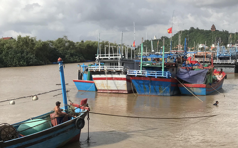 Các tàu thuyền về nơi neo đậu, tránh trú bão. 