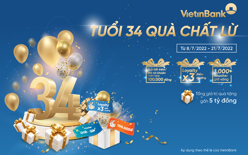Sinh nhật tuổi mới, ưu đãi cùng VietinBank