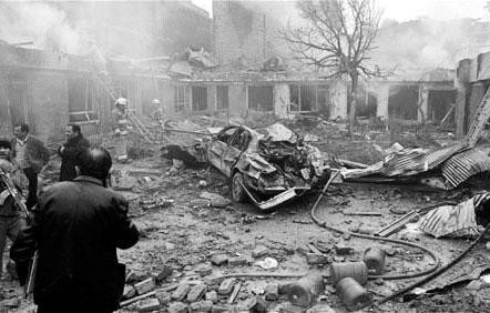 Hiện trường vụ đánh bom ở Nim-rốt.