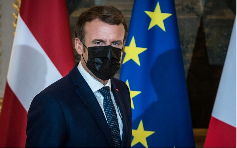 Tổng thống Pháp Emmanuel Macron tại Điện Elysee ngày 1/12/2021. (Ảnh: Reuters)