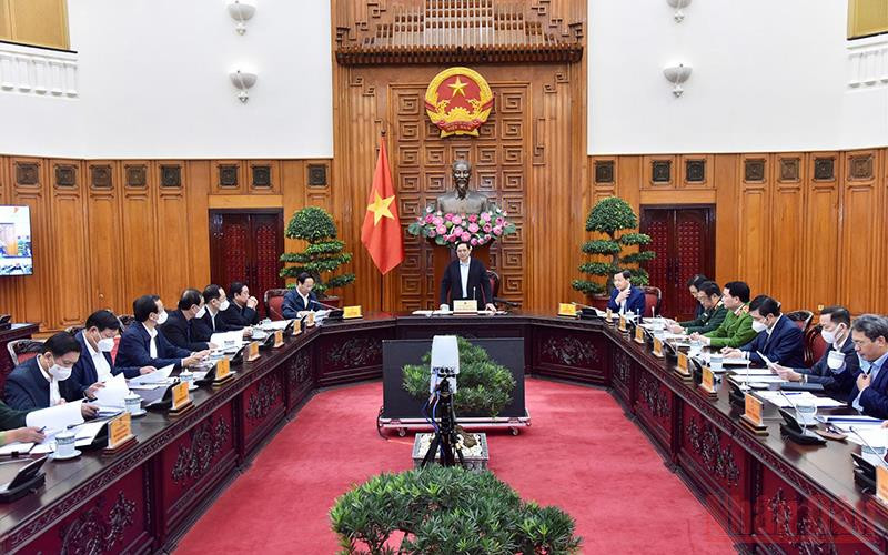 Thủ tướng Phạm Minh Chính chủ trì hội nghị. (Ảnh: Trần Hải)