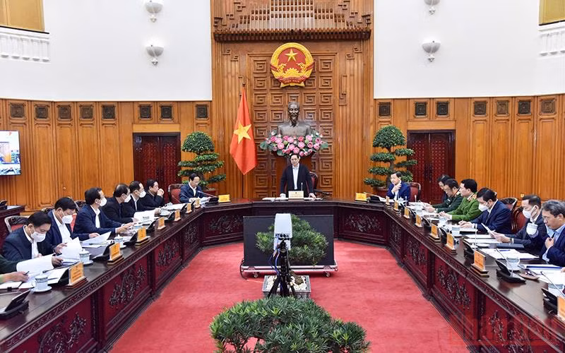 Thủ tướng Phạm Minh Chính chủ trì hội nghị. (Ảnh: Trần Hải)