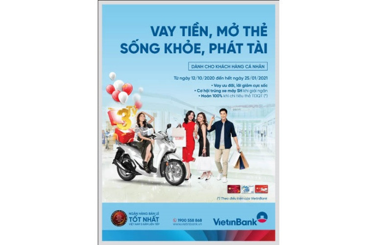 Vay tiền, mở thẻ trúng xe SH 150i cùng VietinBank
