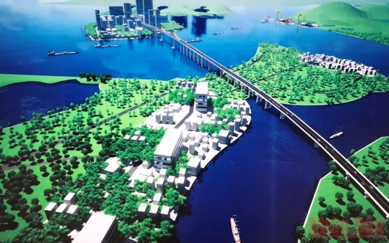 Phối cảnh tuyến đường bộ ven biển qua tỉnh Thừa Thiên Huế và cầu qua cửa biển Thuận An (thành phố Huế).