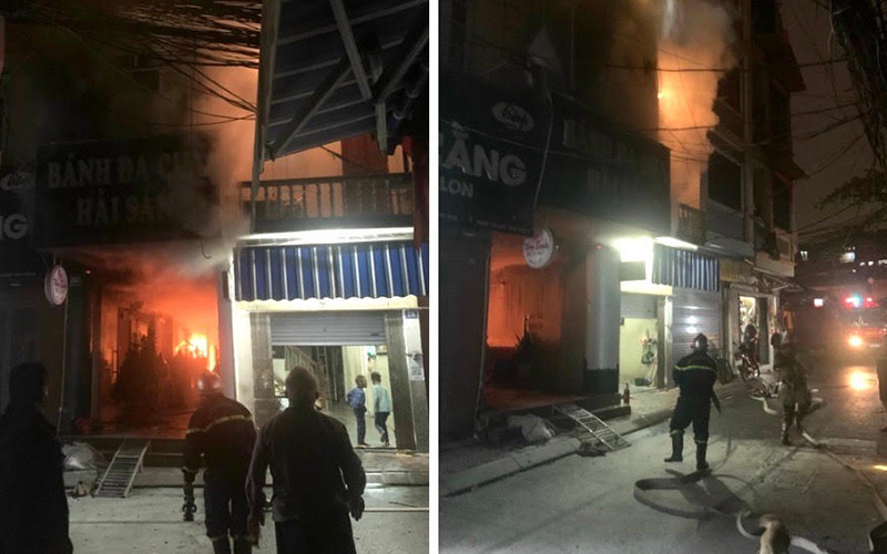 Lực lượng chức năng tổ chức dập lửa và cứu nạn, cứu hộ.