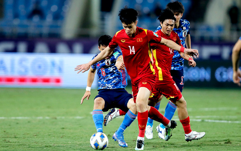 Đội tuyển Việt Nam đã có trận đầu đầy cố gắng trước Nhật Bản. (Ảnh: VFF)
