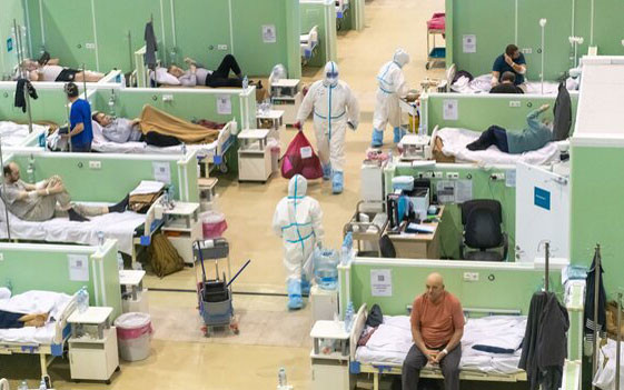 Một góc bệnh viện dã chiến, chuyên điều trị Covid-19 ở Thủ đô Moscow. Ảnh: Cổng thông tin Thị trưởng và chính quyền Moscow