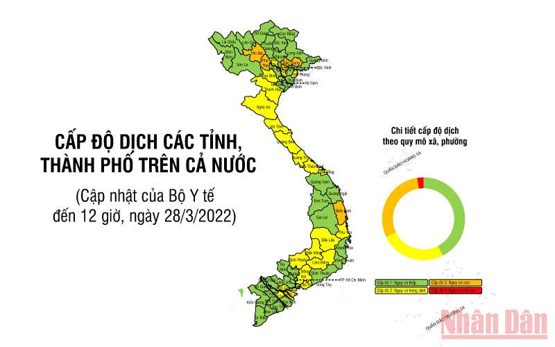 Bản đồ cấp độ dịch Covid-19 cả nước mới nhất theo đánh giá của Bộ Y tế