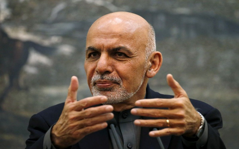 Tổng thống Ghani trong một cuộc họp báo ở Kabul, năm 2015. (Ảnh: Reuters)