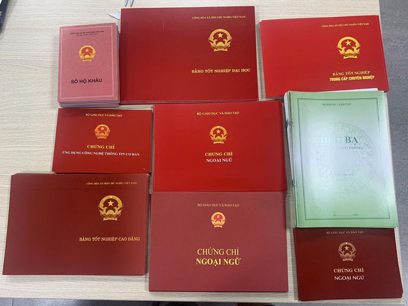 Số giấy tờ giả bị Cơ quan công an thu giữ.