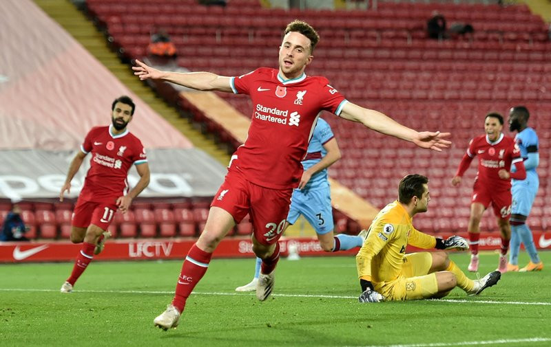 Diogo Jota đã có bảy bàn sau sáu tuần khoác áo Liverpool.