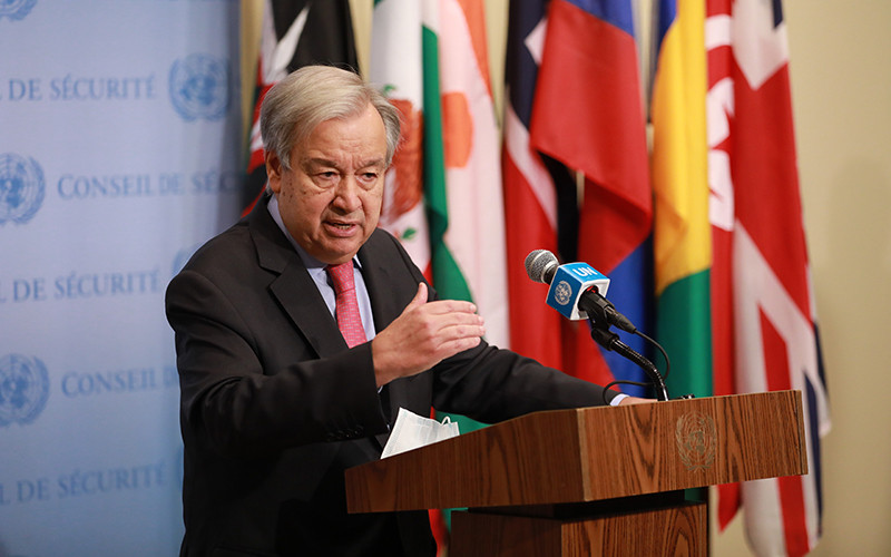 Tổng Thư ký Liên hợp quốc Antonio Guterres phát biểu với báo giới tại New York, Mỹ, ngày 11/10 vừa qua. (Ảnh: TTXVN)
