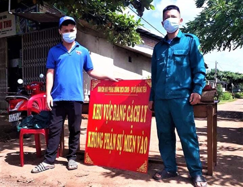  Phong tỏa 1 khu vực ở xã Quảng Tiến, huyện Cư M’gar, tỉnh Đắk Lắk để phòng, chống dịch Covid-19.