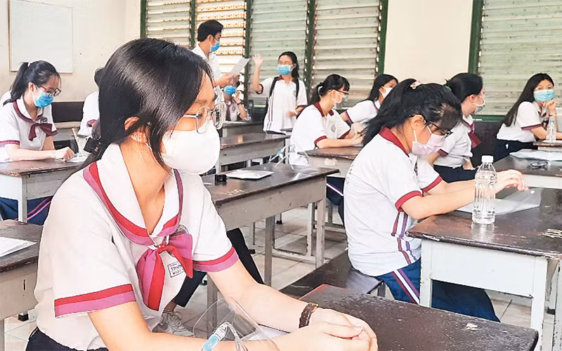 Học sinh thành phố Hồ Chí Minh tham gia kỳ thi tốt nghiệp Trung học phổ thông quốc gia năm 2021.