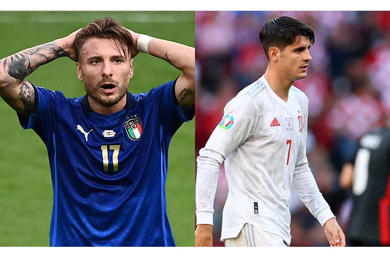 Immobile và Morata đã bỏ lỡ quá nhiều cơ hội tốt ở Euro 2020. (Ảnh: calcionews24)