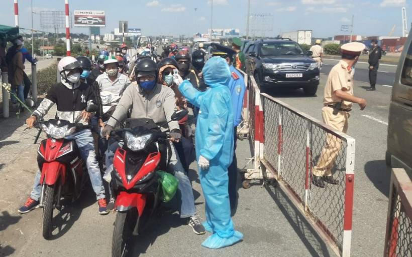 Chốt kiểm soát dịch tại TP Hồ Chí Minh.