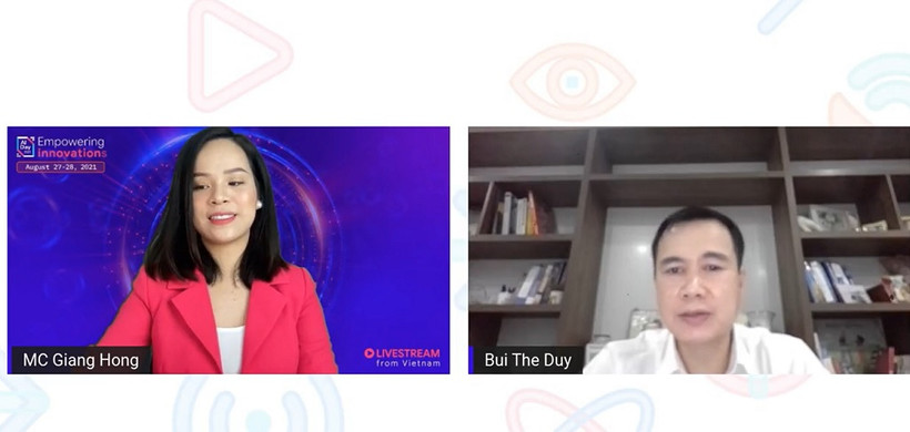 Thứ trưởng Khoa học và Công nghệ Bùi Thế Duy phát biểu khai mạc Ngày Trí tuệ nhân tạo 2021.