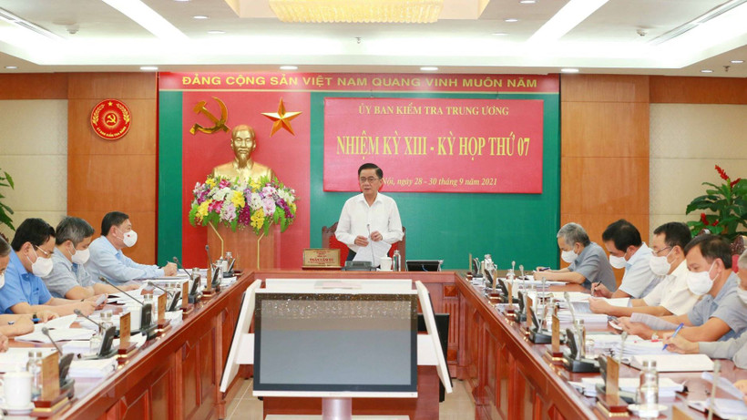 Kỳ họp thứ 7 Ủy ban Kiểm tra Trung ương ngày 30/9/2021. Ảnh: TTXVN