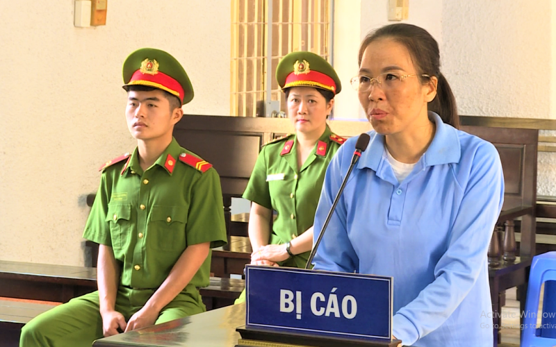 Bị cáo Đào Thanh Tâm tại phiên tòa.