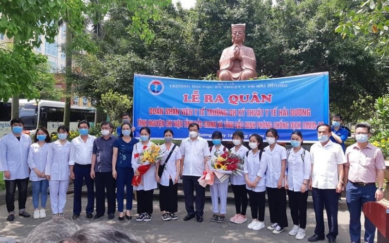 Sinh viên Đại học Kỹ thuật Y tế Hải Dương lên đường hỗ trợ phòng, chống dịch Covid-19.