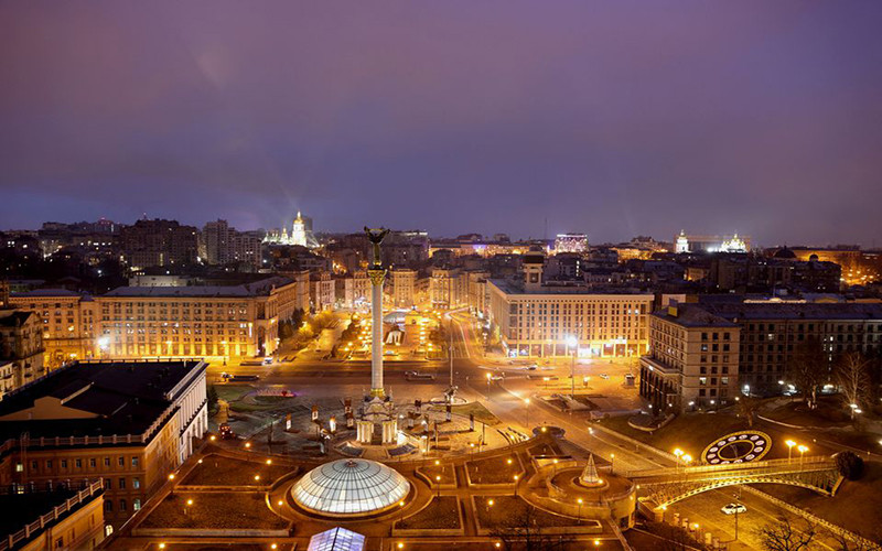 Toàn cảnh thủ đô Kiev, Ukraine, sau khi Tổng thống Nga Putin cho phép triển khai chiến dịch quân sự ở miền Đông Ukraine, ngày 24/2. (Ảnh: Reuters)