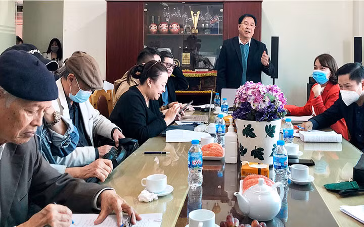 Đại diện VCPMC trao đổi về bản quyền âm nhạc trên môi trường số ngày 9/11 tại Hà Nội. Ảnh: VIỆT KHÔI