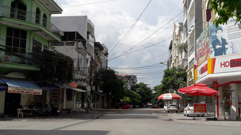 Một chốt phong tỏa khu dân cư phục vụ phòng, chống Covid-19 ở TP Thanh Hóa.