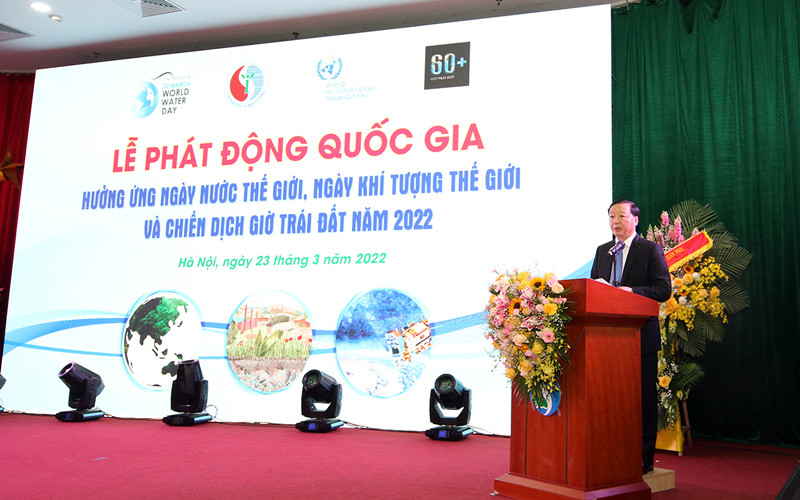 Bộ trưởng Tài nguyên và Môi trường Trần Hồng Hà phát biểu tại lễ phát động.