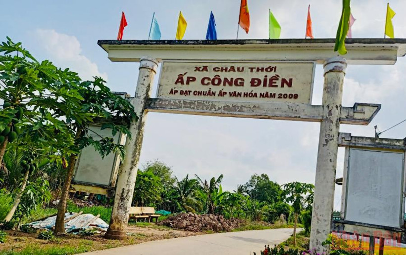 Ấp Công Điền (xã Châu Thới, huyện Vĩnh Lợi, Bạc Liêu) - nơi vụ việc xảy ra. 