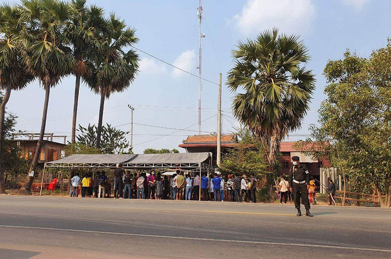 Một điểm kiểm soát tại Siem Reap. (Ảnh: Fresh News)