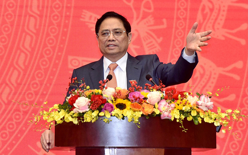 Thủ tướng Phạm Minh Chính phát biểu tại Hội nghị. (Ảnh: TRẦN HẢI)