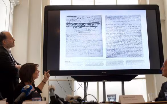 Hai trang nhật ký vừa tìm thấy được công bố tại hội thảo ở Amsterdam.