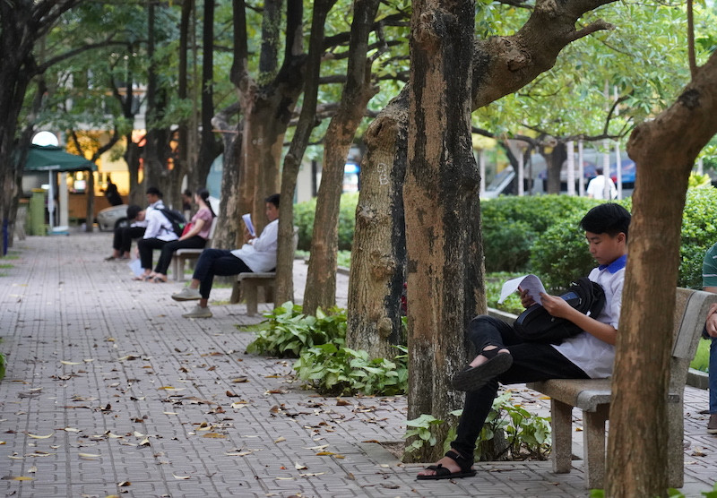 Trong khuôn viên Trường đại học Khoa học Tự nhiên, Đại học Quốc gia Hà Nội